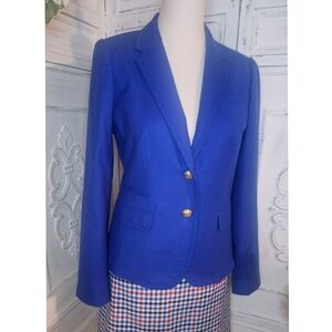 J.Crew Royal Blue Schoolboy Wool Notch Lapel Single Breasted Blazer
